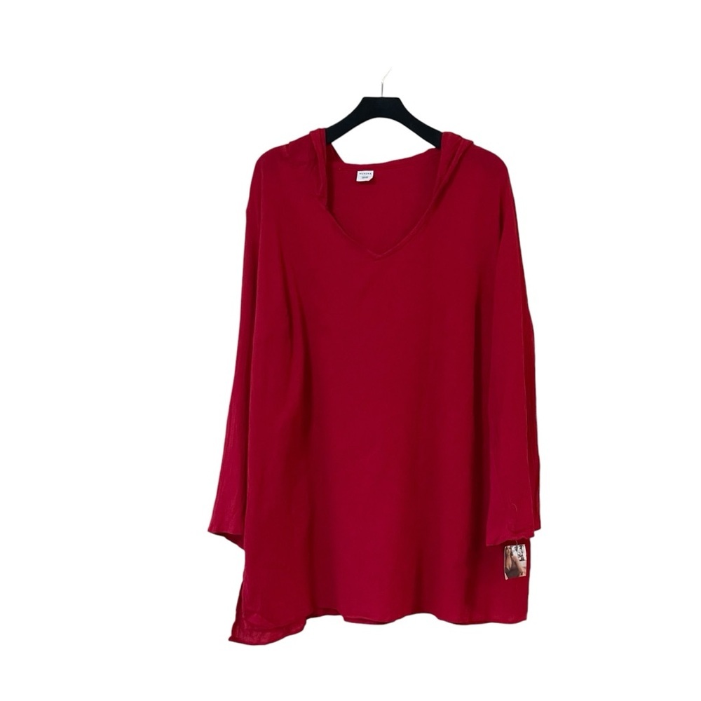 *FLAWED* Merona 100% Cotton Gauze Hooded Pullover‎ Tunic Swimsuit Cover-Up